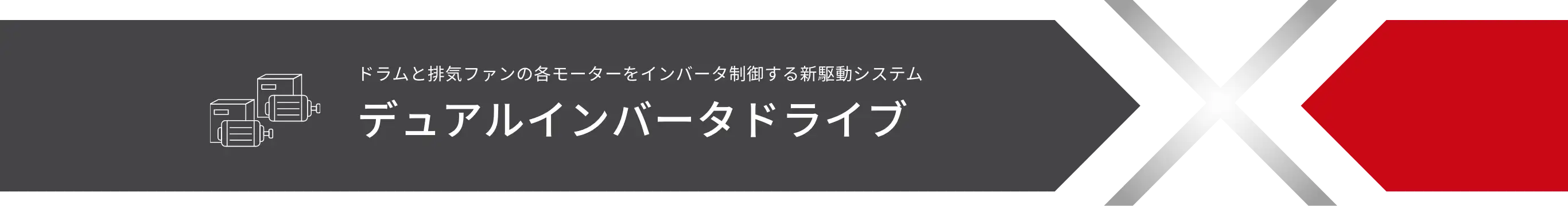 ドラムと排気ファンの各モーターをインバータ制御する新駆動システム デュアルインバータドライブ