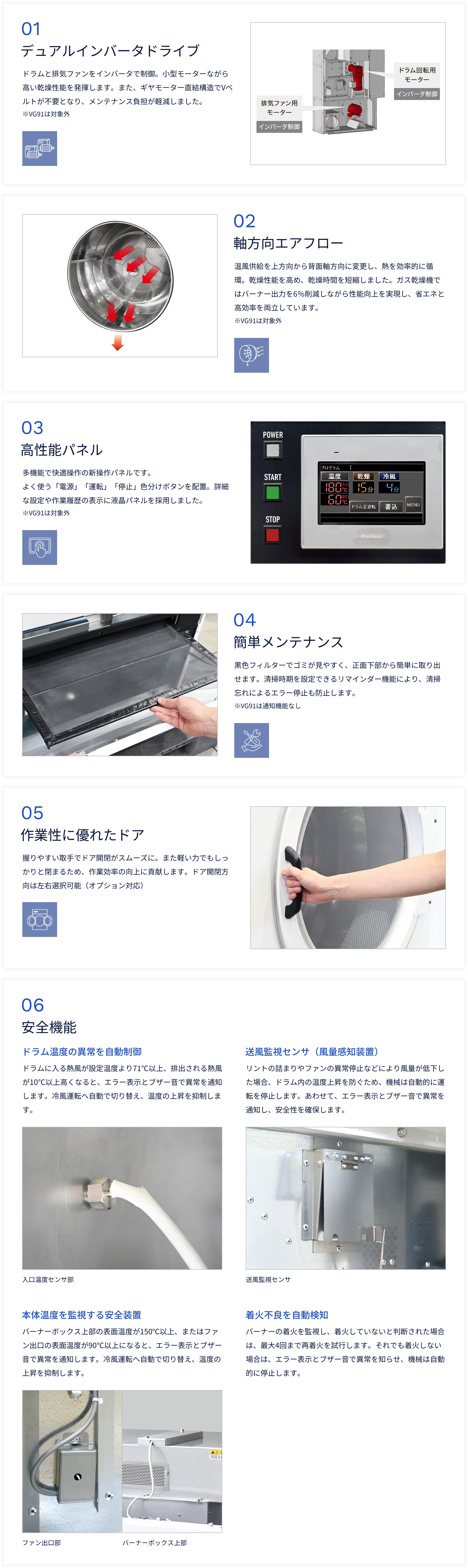特長の一覧